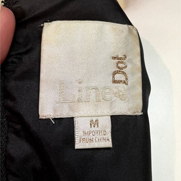 Line+Dot Edgy Little Black Dress Cocktail Mini Gown Bikercore Luxe Look - Picture 9 of 12